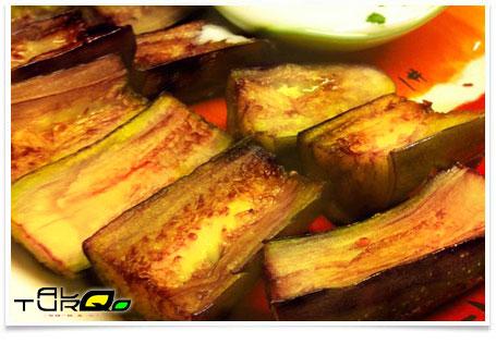 Fried Eggplant In Yogurt Dip