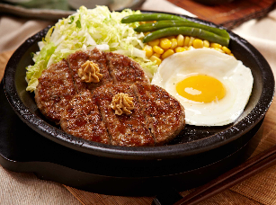 Double Hamburger Steak With Egg