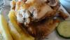 Chicken skin was crispy